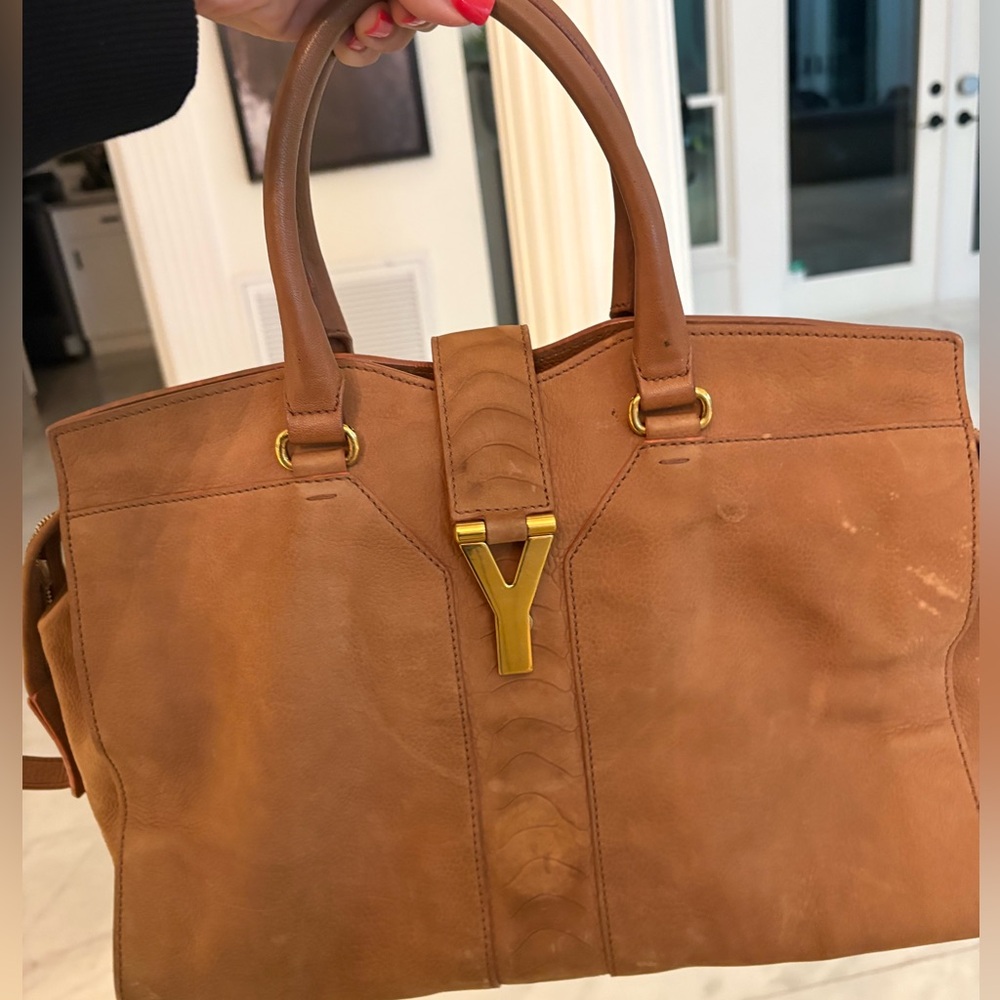 Yves Saint Laurent Tan Leather suede Bag